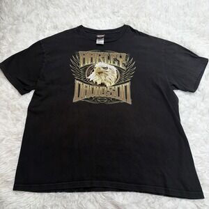 Harley Davidson Men's 2XL T-Shirt USA Made Morgan Hill California Bald Eagle Tee
